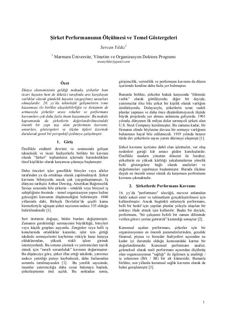 Performans Nasıl Ölçülür Performans Nasıl Ölçülür